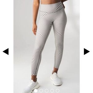Striped Black and White Women's Leggings